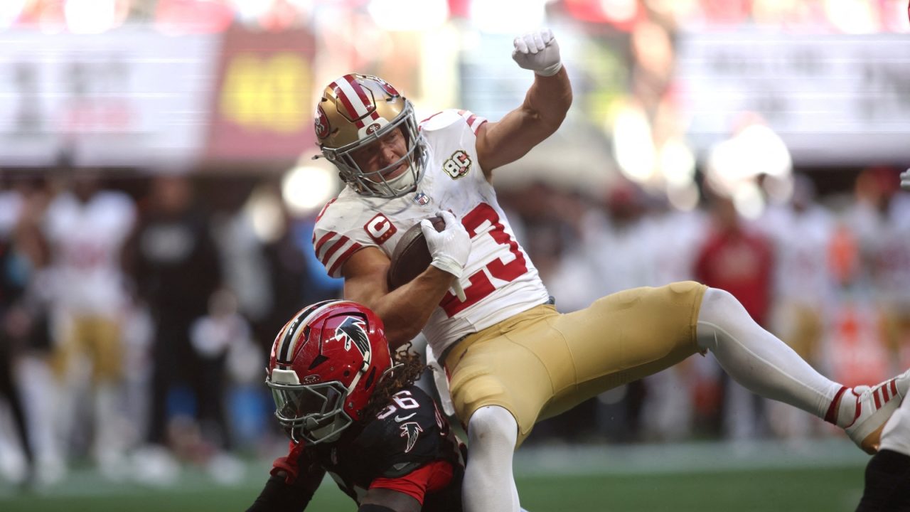 Christian McCaffrey questionable to return with thigh injury as 49ers deal with RB concerns vs Falcons