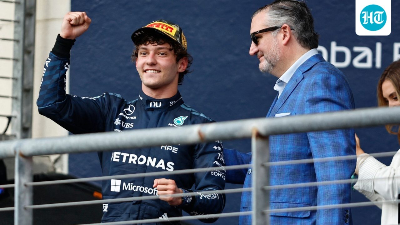 Ted Cruz booed at F1’s Austin Grand Prix while presenting Kimi Antonelli his winner’s prize
