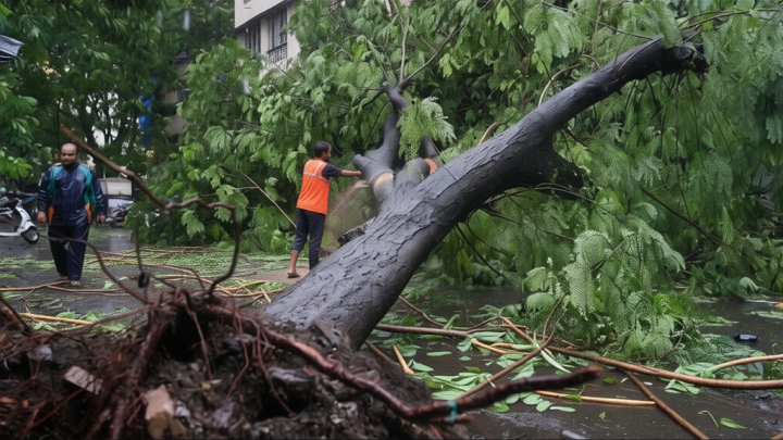 63-year-old man dies after tree falls on shop amid heavy rains in Mumbai; Roads, cars submerged in Maharashtra