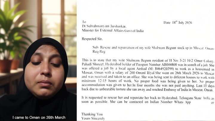 Hyderabad woman alleges abuse, forced work without pay for three months as housemaid in Oman