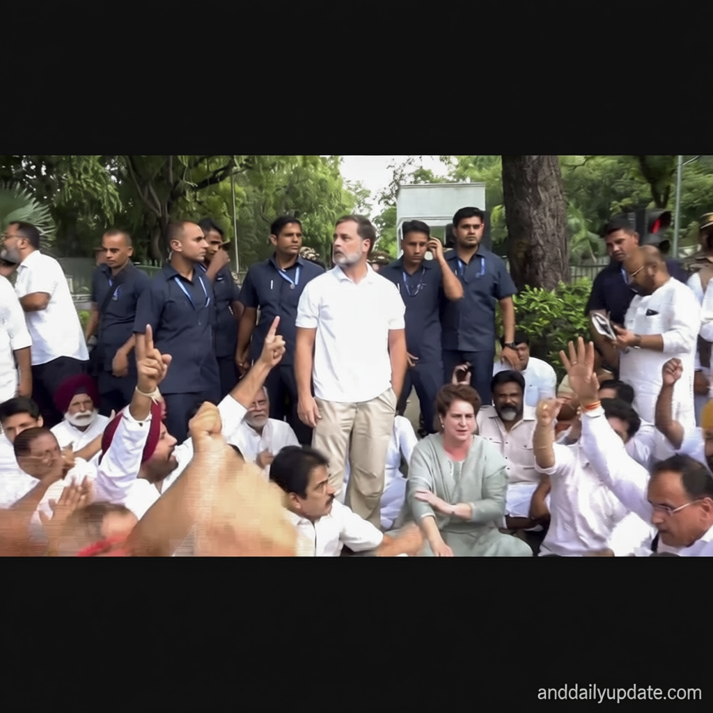 Rahul, Priyanka Gandhi stage sit-in protest outside PM Modi’s home over Delhi crackdown