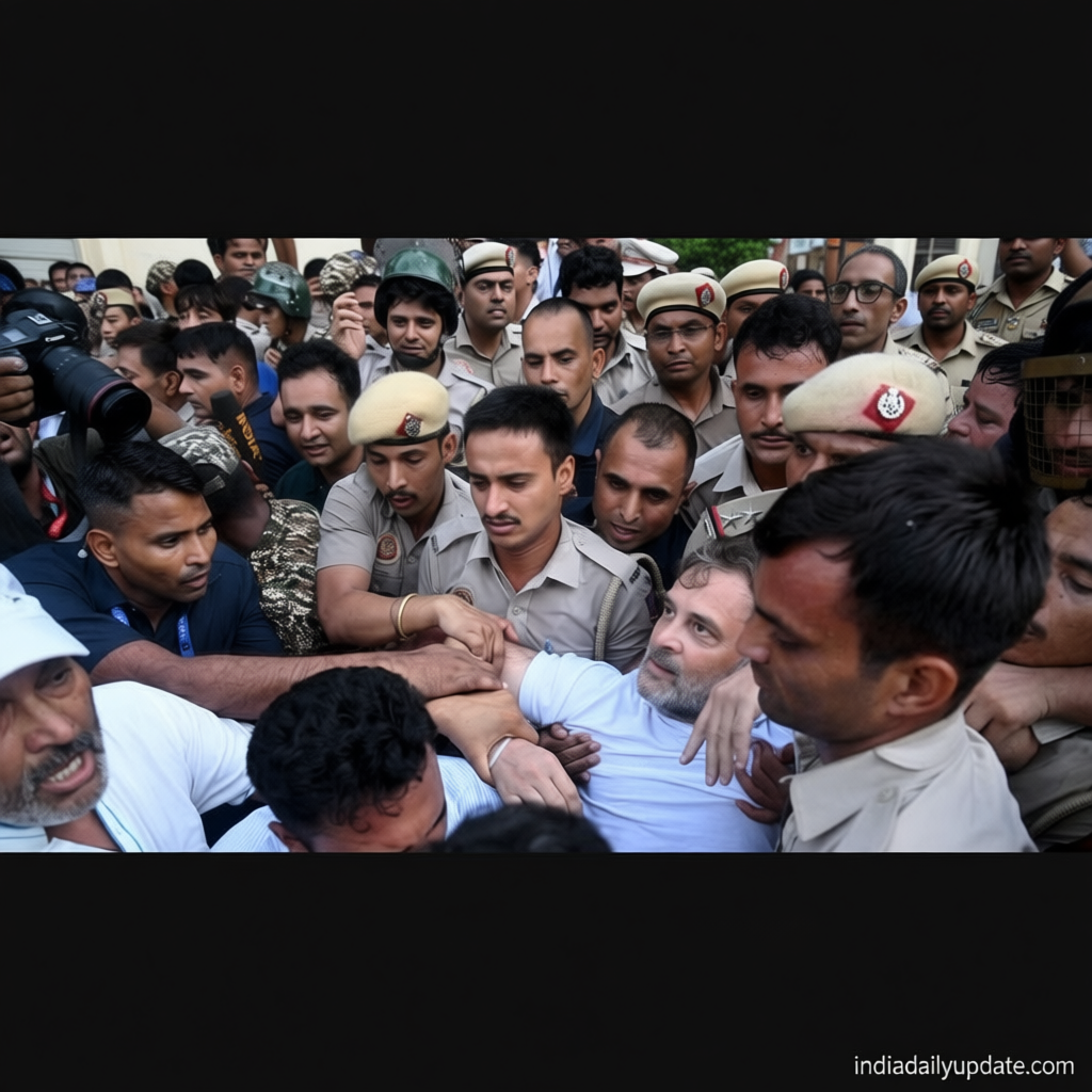 Rahul Gandhi, Congress MPs forcibly removed from dharna site outside PM’s residence, detained