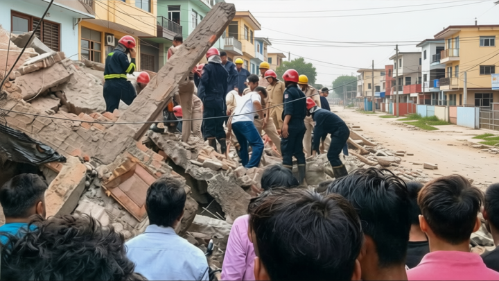 Delhi disaster: Several feared trapped as multi-storey building in Rohini crumbles after heavy rain | VIDEO