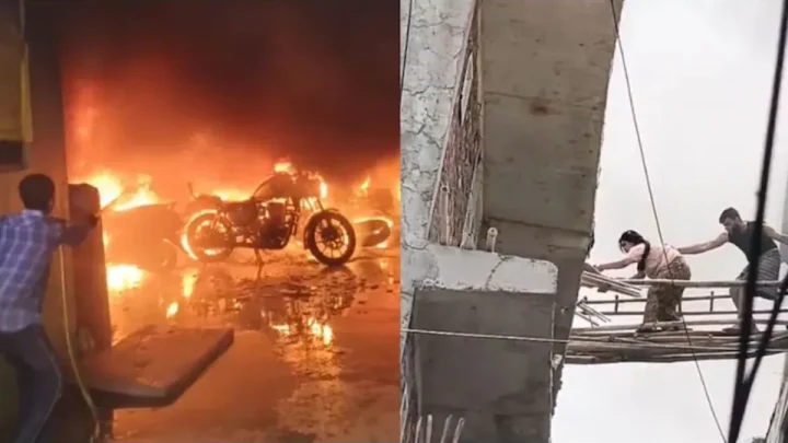 Massive fire breaks out in Noida residential building after electric bike sparks; two dead