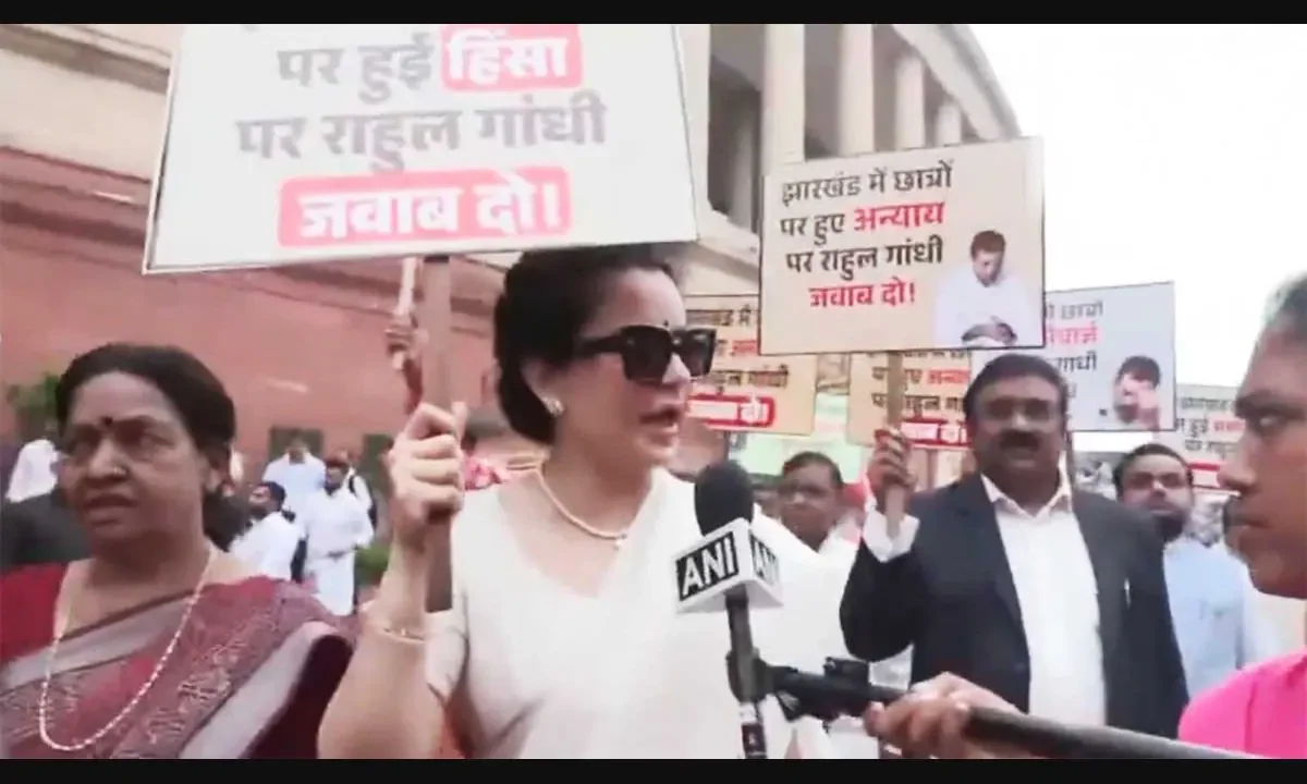 Jharkhand police action against students: NDA MPs stage protest in Parliament, demand answers from Rahul Gandhi
