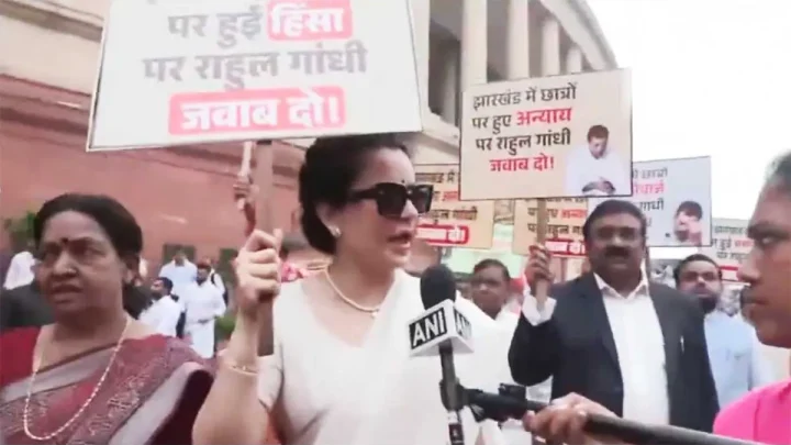 Jharkhand police action against students: NDA MPs stage protest in Parliament, demand answers from Rahul Gandhi