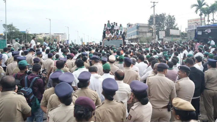 Bidadi project row: Police halt JD(S) padayatra; Nikhil Kumaraswamy announces August 18 protest