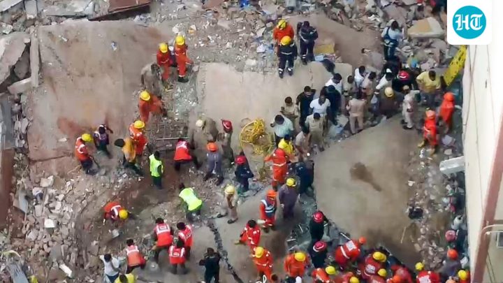 Student trapped under debris of collapsed Delhi building shares video with friend, calls for help