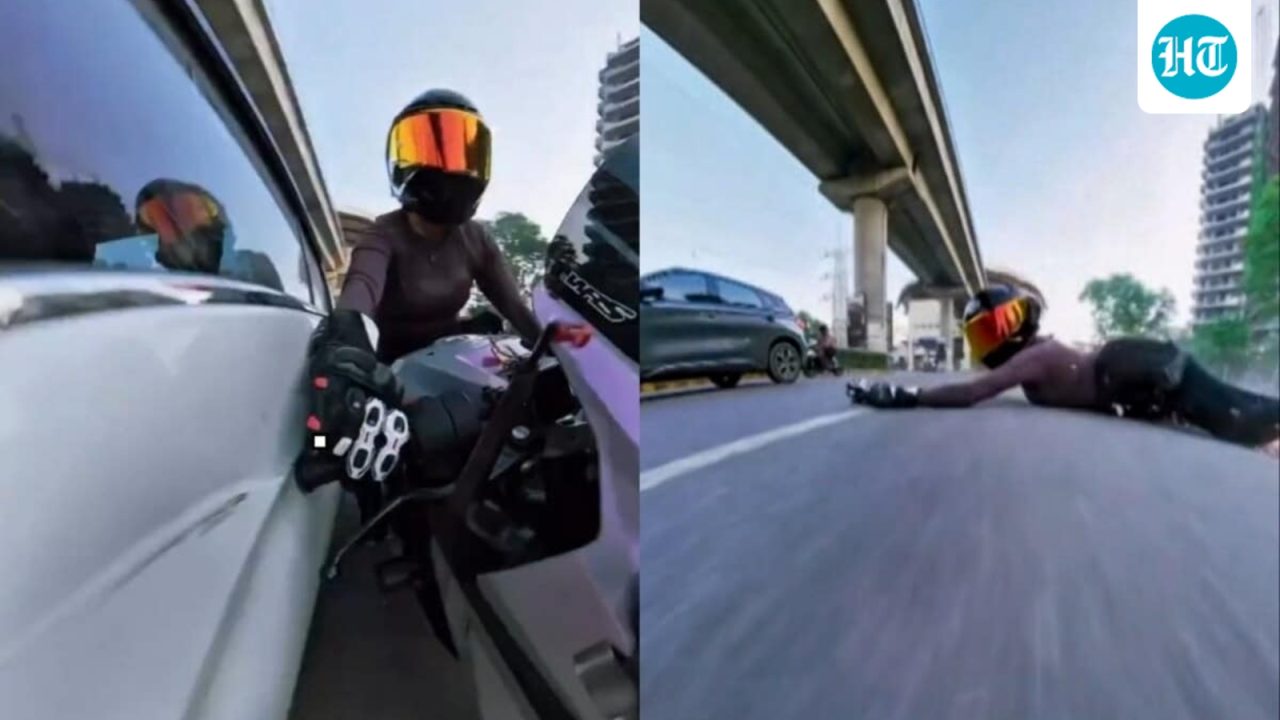 ‘Chased me, kept making gestures’: Gurugram biker injured after man rams car into her