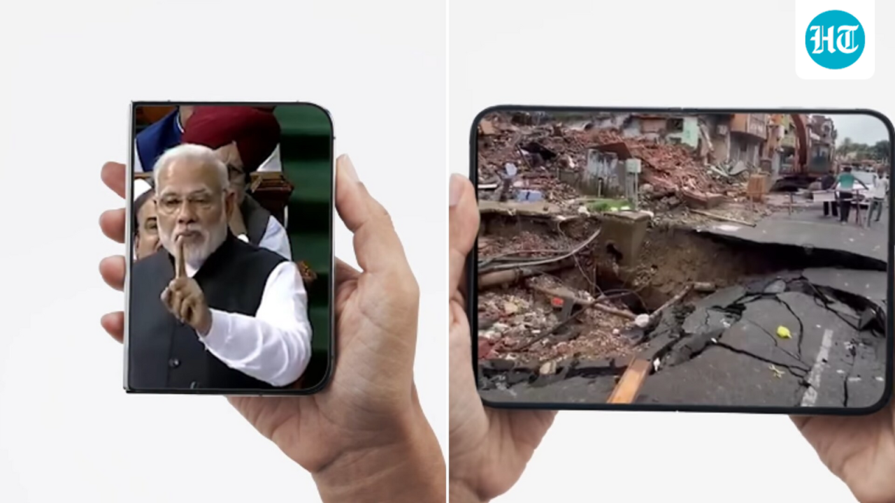 Apple’s 1st foldable phone iPhone Duo takes political turn as parties use its template to mock each other. Take a look